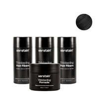 3x Keratain hair fibers + free Keratain pomade – Black (25 gr) - Hair Growth Specialist