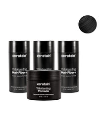 3x Keratain hair fibers + free Keratain pomade – Black (25 gr) - Hair Growth Specialist