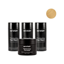 3x Keratain hair fibers + free Keratain pomade – Blonde (25 gr) - Hair Growth Specialist