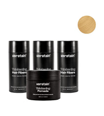 3x Keratain hair fibers + free Keratain pomade – Blonde (25 gr) - Hair Growth Specialist
