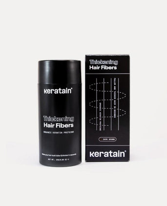 3x Keratain hair fibers + free Keratain pomade – Dark brown (25 gr) - Hair Growth Specialist
