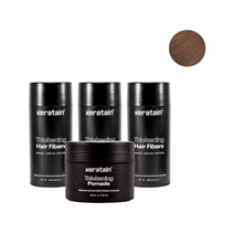 3x Keratain hair fibers + free Keratain pomade – Light brown (25 gr) - Hair Growth Specialist