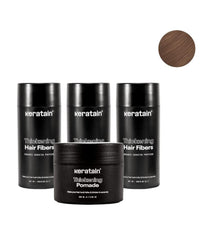 3x Keratain hair fibers + free Keratain pomade – Light brown (25 gr) - Hair Growth Specialist