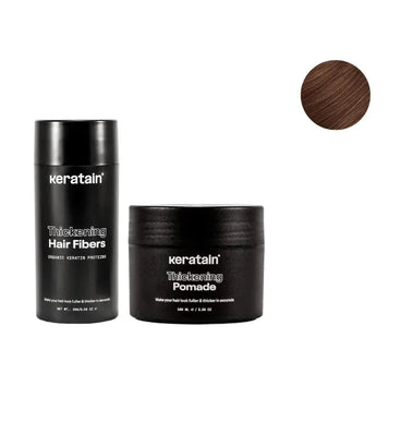 Keratain pomade + Keratain hair fibers – Medium brown (25 gr)