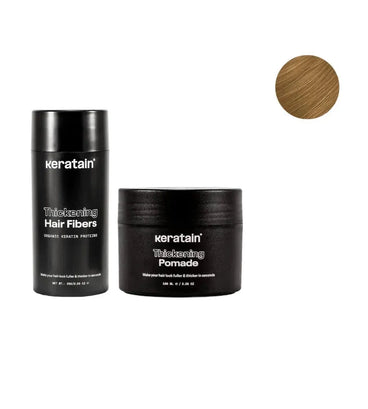 Keratain pomade + Keratain hårfibre - Mørkeblond (25 gr)