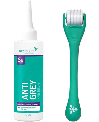 Neofollics anti-grey serum + scalp roller - Hair Growth Specialist