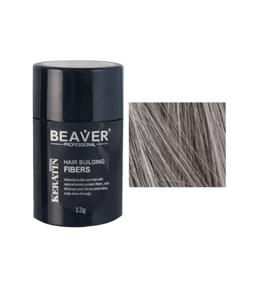Beaver keratin hair building fibers - Grey (12 gr) - Hair Growth Specialist