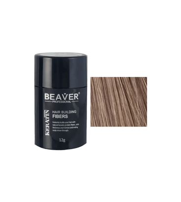 Beaver keratin hair building fibers - Light brown (12 gr) - Hair Growth Specialist