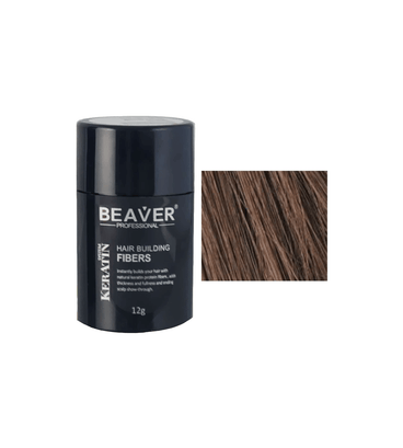 Beaver keratin hair building fibers - Medium brown (12 gr) - Hair Growth Specialist