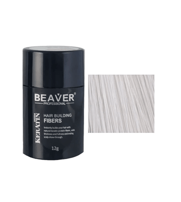 Beaver keratin hair building fibers - White (12 gr) - Hair Growth Specialist