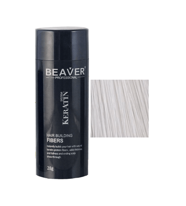 Beaver keratin hair building fibers - White (28 gr) - Hair Growth Specialist